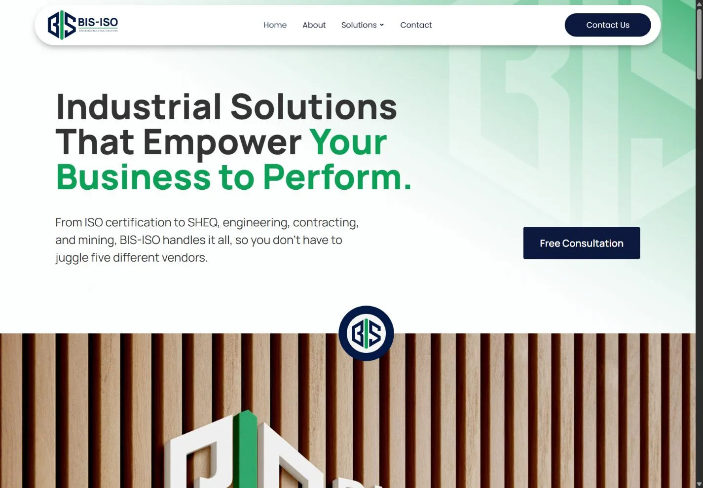 BIS-ISO website homepage
