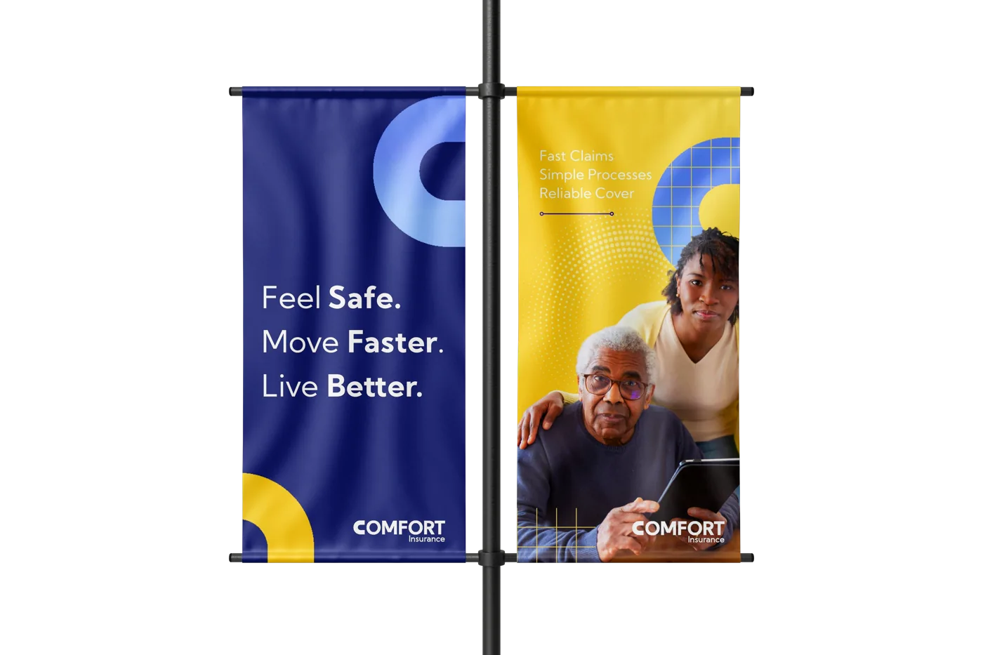 Comfort Insurance street banner mockup