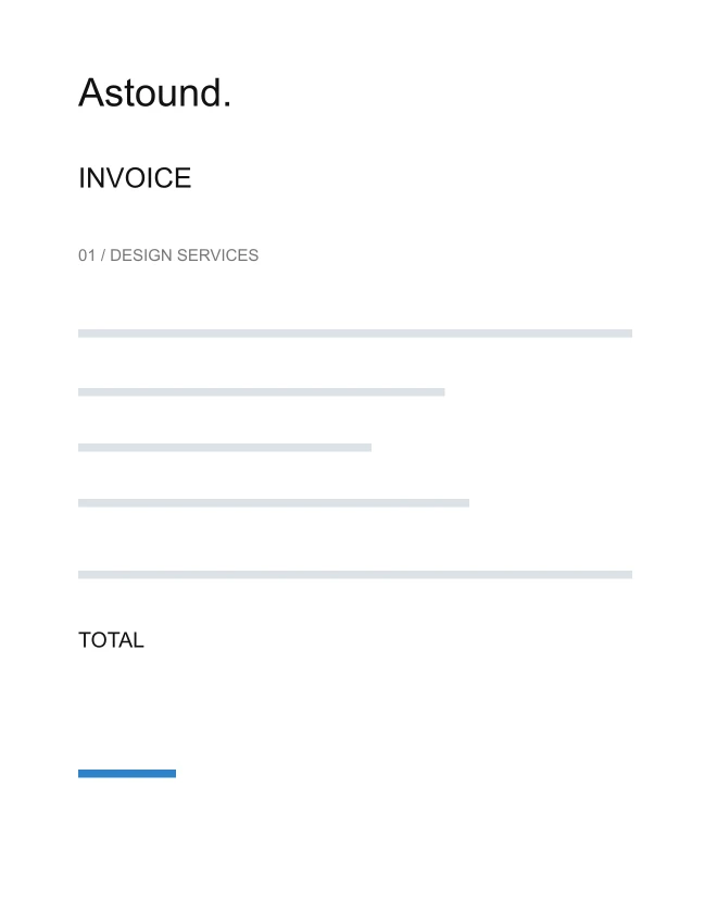 Invoice design sample layout